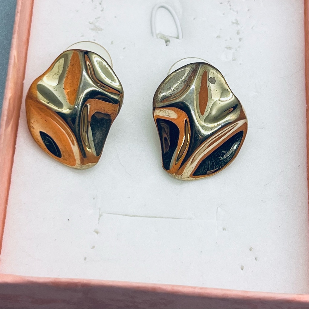 Chic Gold Abstract Earrings Costume Jewelry